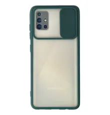 Samsung Galaxy A71 Kılıf Palm Buzlu Kamera Sürgülü Silikon - Yeşil
