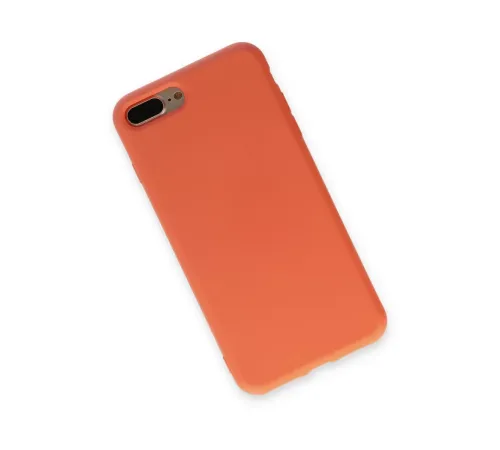 Apple iPhone 7 Plus Kılıf Nano içi Kadife Silikon - Turuncu