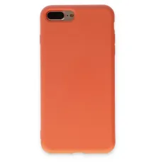 Apple iPhone 7 Plus Kılıf Nano içi Kadife Silikon - Turuncu