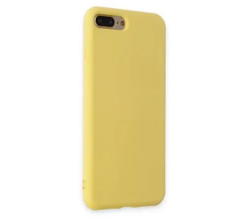 Apple iPhone 7 Plus Kılıf Nano içi Kadife Silikon - Sarı