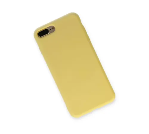 Apple iPhone 7 Plus Kılıf Nano içi Kadife Silikon - Sarı