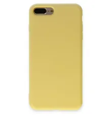 Apple iPhone 7 Plus Kılıf Nano içi Kadife Silikon - Sarı