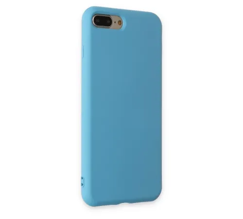 Apple iPhone 7 Plus Kılıf Nano içi Kadife Silikon - Mavi