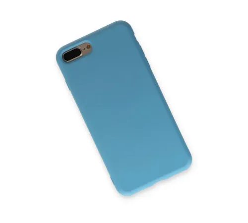 Apple iPhone 7 Plus Kılıf Nano içi Kadife Silikon - Mavi