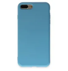 Apple iPhone 7 Plus Kılıf Nano içi Kadife Silikon - Mavi