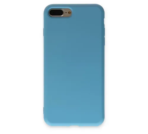 Apple iPhone 7 Plus Kılıf Nano içi Kadife Silikon - Mavi