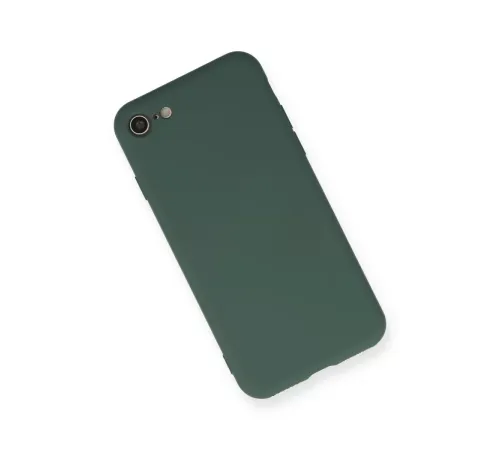 Apple iPhone 7 Kılıf Nano içi Kadife Silikon - Koyu Yeşil