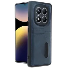 Xiaomi Redmi Note 14 Pro 5G Kılıf Sara Kartvizitli Deri Kılıf - Lacivert