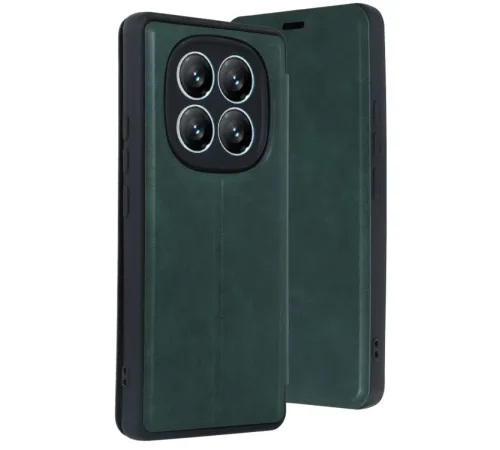 Xiaomi Redmi Note 14 Pro 5G Kılıf Flip Cover - Koyu Yeşil