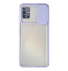 Samsung Galaxy A71 Kılıf Palm Buzlu Kamera Sürgülü Silikon - Lila