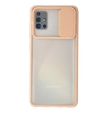 Samsung Galaxy A71 Kılıf Palm Buzlu Kamera Sürgülü Silikon - Pembe