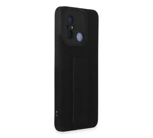 Xiaomi Redmi 12C Kılıf Mega Standlı Silikon - Siyah