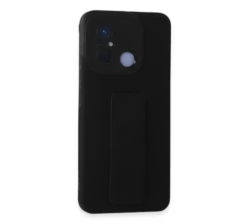 Xiaomi Redmi 12C Kılıf Mega Standlı Silikon - Siyah