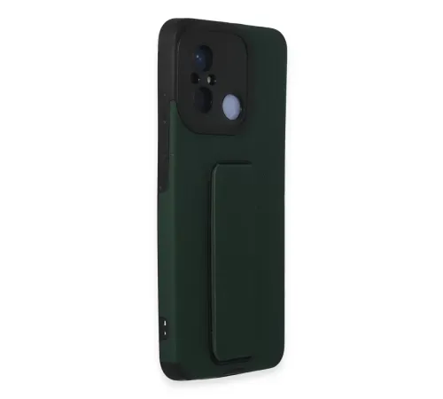 Xiaomi Redmi 12C Kılıf Mega Standlı Silikon - Yeşil