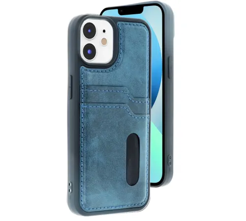 Apple iPhone 11 Kılıf Sara Kartvizitli Deri Kılıf - Lacivert