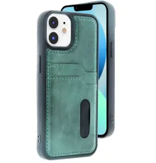 Apple iPhone 11 Kılıf Sara Kartvizitli Deri Kılıf - Koyu Yeşil