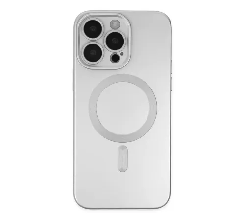 Apple iPhone 13 Pro Kılıf Moshi Lens Magneticsafe Silikon - Gümüş