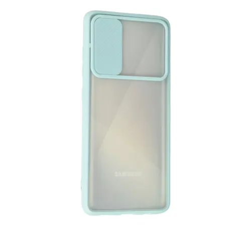 Samsung Galaxy A71 Kılıf Palm Buzlu Kamera Sürgülü Silikon - Turkuaz