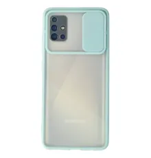 Samsung Galaxy A71 Kılıf Palm Buzlu Kamera Sürgülü Silikon - Turkuaz