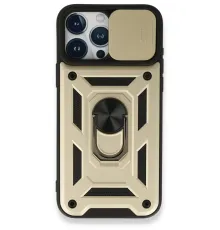 Apple iPhone 15 Pro Max Kılıf Pars Lens Yüzüklü Silikon - Gold