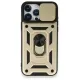 Apple iPhone 15 Pro Max Kılıf Pars Lens Yüzüklü Silikon - Gold
