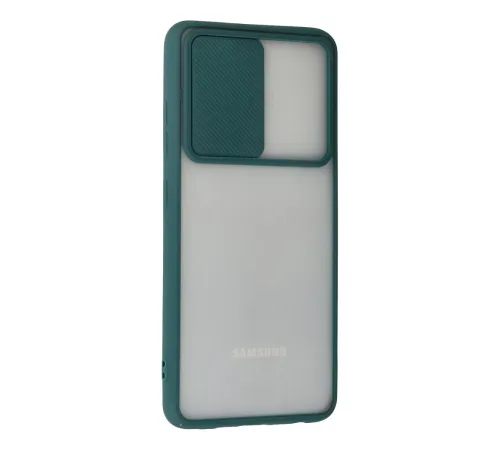 Samsung Galaxy A72 Kılıf Palm Buzlu Kamera Sürgülü Silikon - Yeşil