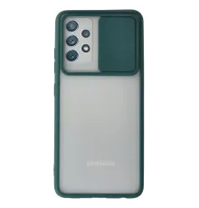 Samsung Galaxy A72 Kılıf Palm Buzlu Kamera Sürgülü Silikon - Yeşil