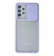 Samsung Galaxy A72 Kılıf Palm Buzlu Kamera Sürgülü Silikon - Lila