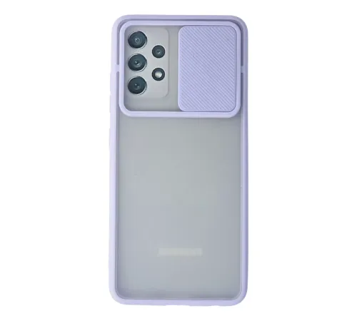 Samsung Galaxy A72 Kılıf Palm Buzlu Kamera Sürgülü Silikon - Lila