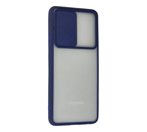 Samsung Galaxy A72 Kılıf Palm Buzlu Kamera Sürgülü Silikon - Lacivert