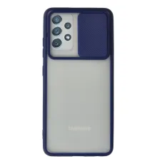 Samsung Galaxy A72 Kılıf Palm Buzlu Kamera Sürgülü Silikon - Lacivert