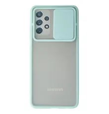 Samsung Galaxy A72 Kılıf Palm Buzlu Kamera Sürgülü Silikon - Turkuaz