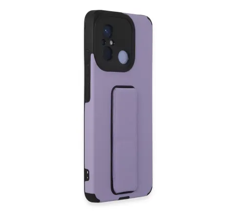 Xiaomi Redmi 12C Kılıf Mega Standlı Silikon - Lila