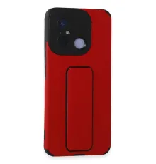 Xiaomi Redmi 12C Kılıf Mega Standlı Silikon - Kırmızı