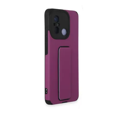 Xiaomi Redmi 12C Kılıf Mega Standlı Silikon - Mor