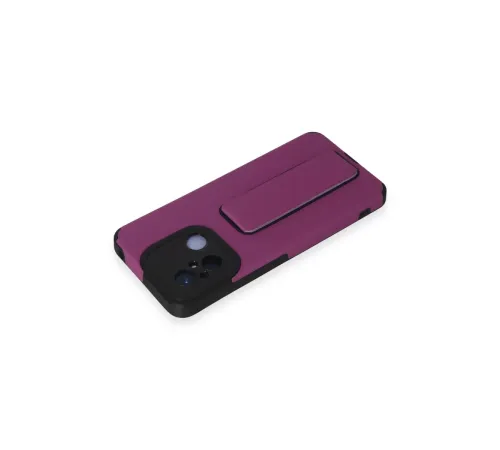 Xiaomi Redmi 12C Kılıf Mega Standlı Silikon - Mor