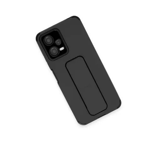 Xiaomi Poco X5 5G Kılıf Mega Standlı Silikon - Siyah
