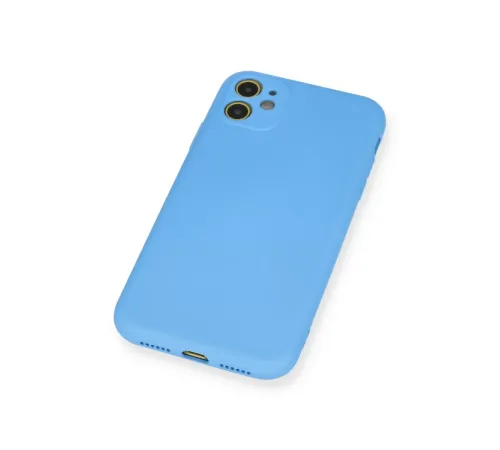 Apple iPhone 11 Kılıf Nano içi Kadife Silikon - Mavi