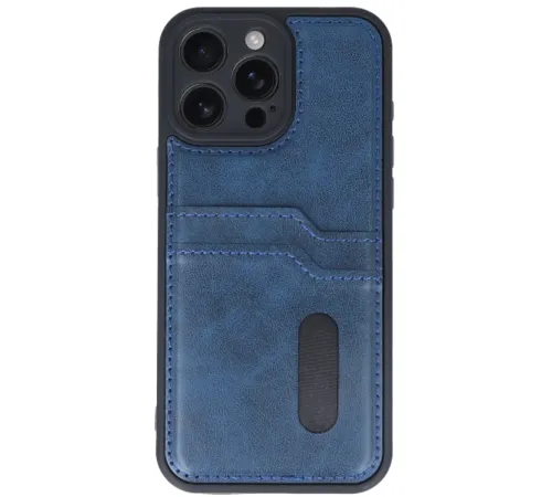 Apple iPhone 16 Pro Max Kılıf Sara Kartvizitli Deri Kılıf - Lacivert