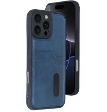 Apple iPhone 16 Pro Max Kılıf Sara Kartvizitli Deri Kılıf - Lacivert