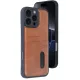 Apple iPhone 16 Pro Max Kılıf Sara Kartvizitli Deri Kılıf - Taba