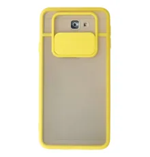 Samsung Galaxy J7 Prime Kılıf Palm Buzlu Kamera Sürgülü Silikon - Sarı