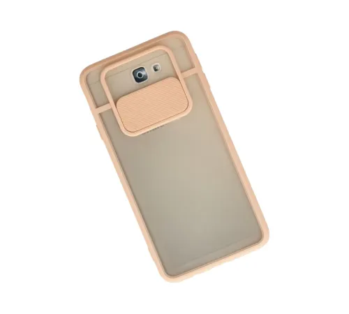 Samsung Galaxy J7 Prime Kılıf Palm Buzlu Kamera Sürgülü Silikon - Pembe