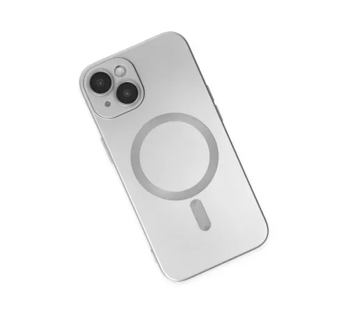 Apple iPhone 14 Plus Kılıf Moshi Lens Magneticsafe Silikon - Gümüş