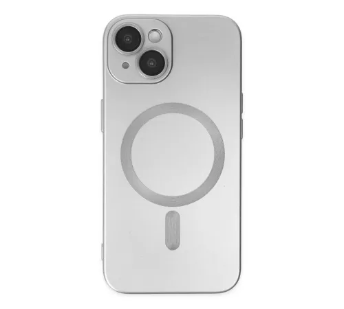 Apple iPhone 14 Plus Kılıf Moshi Lens Magneticsafe Silikon - Gümüş