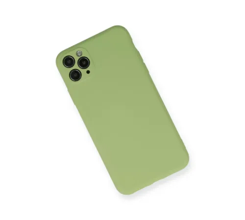Apple iPhone 11 Pro Max Kılıf Nano içi Kadife Silikon- Yeşil
