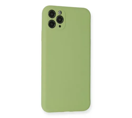 Apple iPhone 11 Pro Max Kılıf Nano içi Kadife Silikon- Yeşil