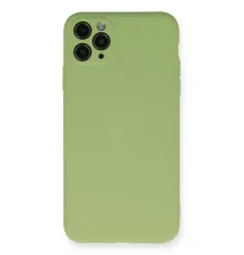 Apple iPhone 11 Pro Max Kılıf Nano içi Kadife Silikon- Yeşil