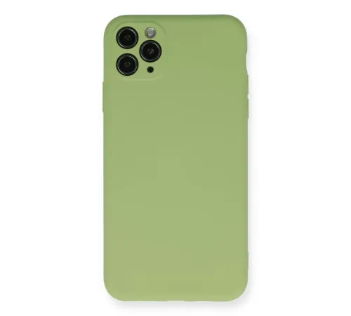 Apple iPhone 11 Pro Max Kılıf Nano içi Kadife Silikon- Yeşil
