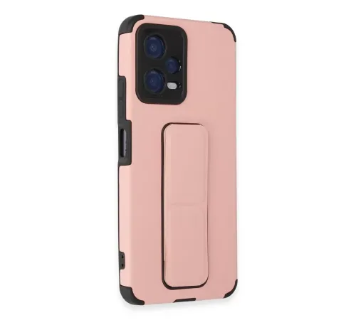 Xiaomi Poco X5 5G Kılıf Mega Standlı Silikon - Pudra
